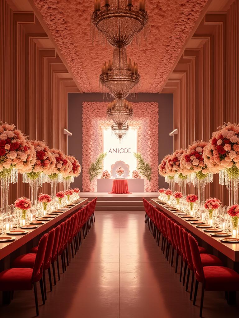 Ceremonia de premiación con decoración elegante